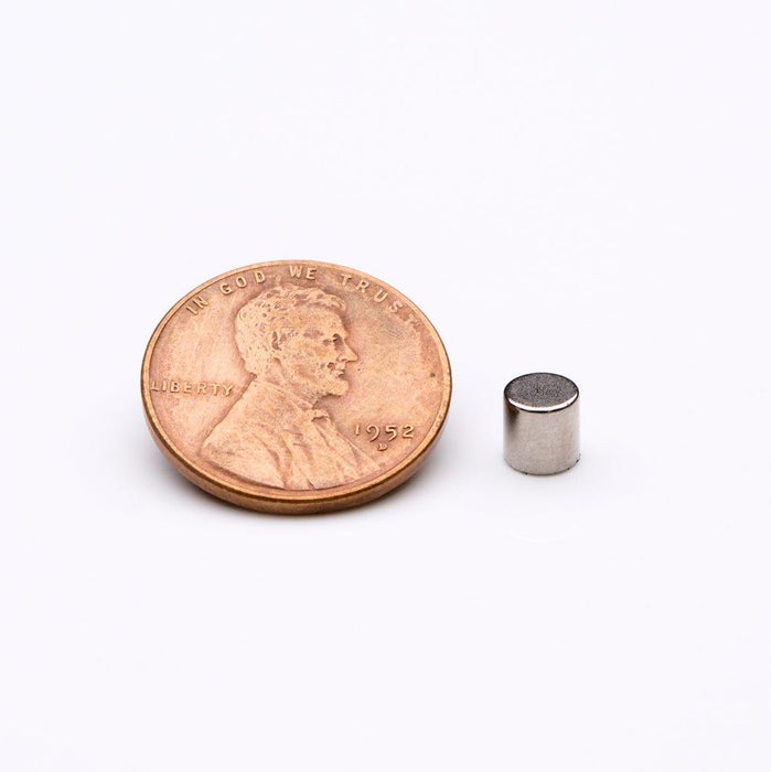 Neodymium Round Magnet 0.187" Diameter x 0.187" H - Grade N40, Nickel plated finish