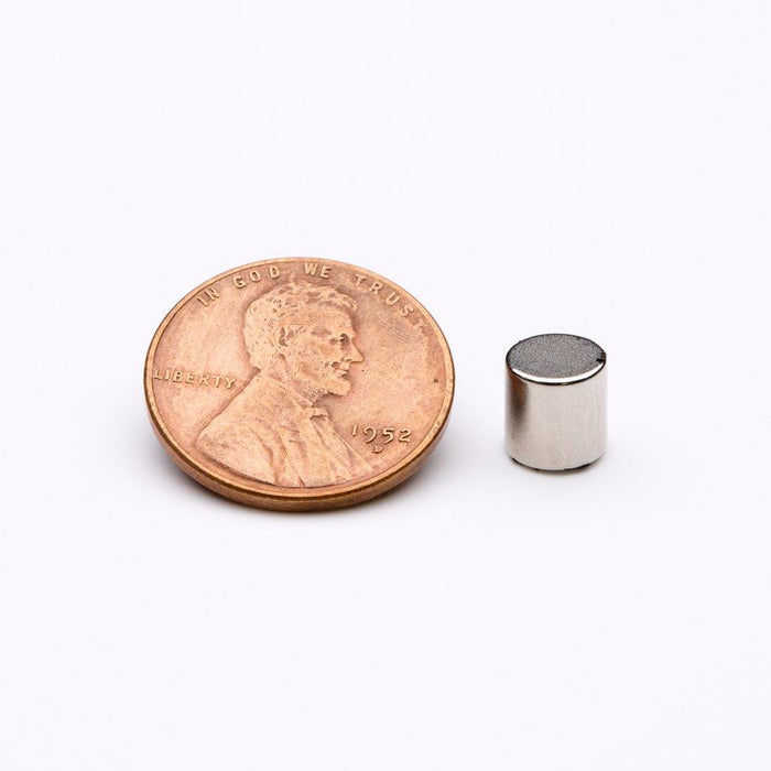 Neodymium Disc Magnet 0.25" Diameter x 0.25" H - Grade N42, Nickel plated finish