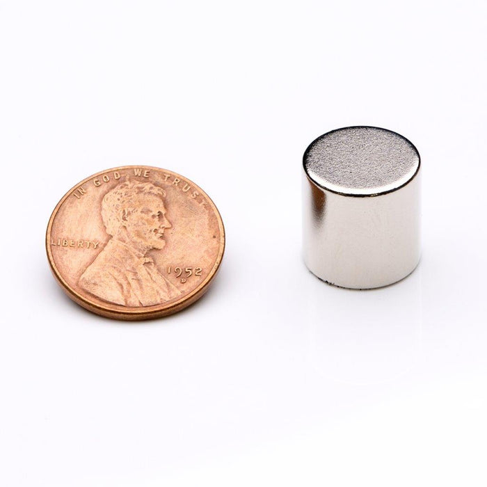 Neodymium Round Magnet 0.5" Diameter x 0.5" H - Grade N35, Nickel plated finish
