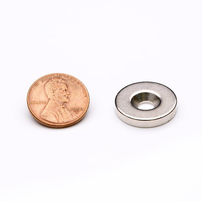 Neodymium Round Magnet 0.75" Diameter x 0.125" H - Grade N42, Nickel plated finish