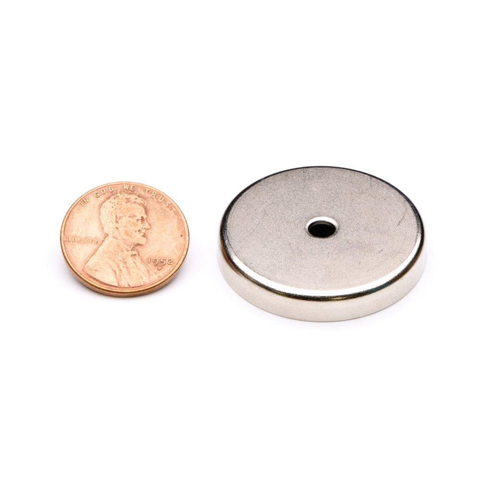 Ceramic Round Magnet Assembly 1.205" Diameter x 0.188" H - Grade C8, Nickel plated finish