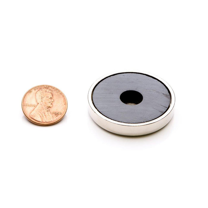 Ceramic Round Magnet Assembly 1.4" Diameter x 0.281" H - Grade C8, Nickel plated finish