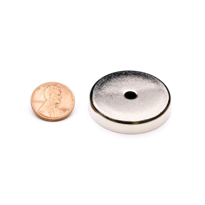 Ceramic Round Magnet Assembly 1.4" Diameter x 0.281" H - Grade C8, Nickel plated finish