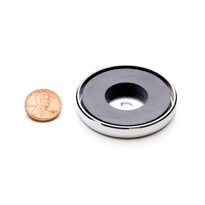Ceramic Round Magnet Assembly 2.03" Diameter x 0.313" H - Grade C8, Nickel plated finish