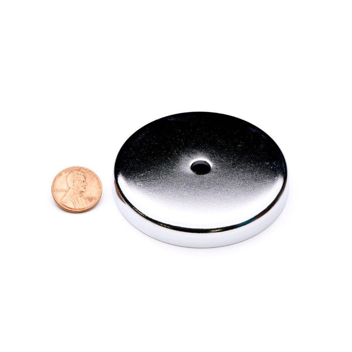 Ceramic Round Magnet Assembly 2.625" Diameter x 0.375" H - Grade C8, Nickel plated finish