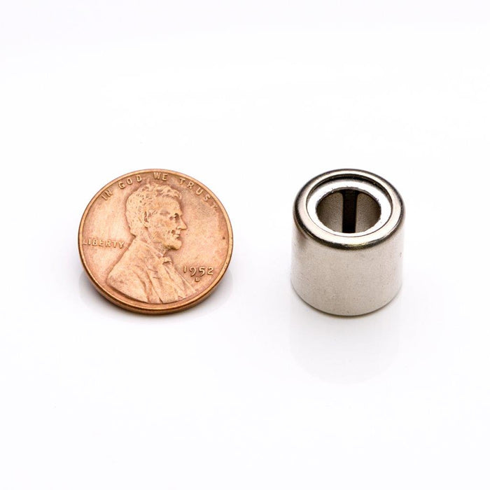 Neodymium Ring Tool 0.54" Diameter x 0.51" H - Grade N35, Brass sleeved finish