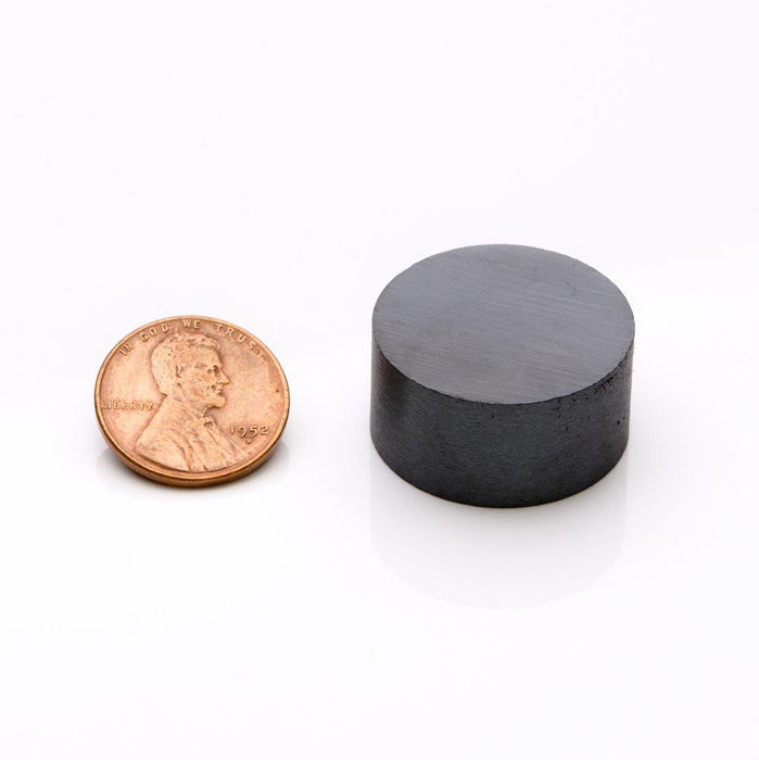 Ceramic Round Magnet 1" Diameter x 0.5" H - Grade C8