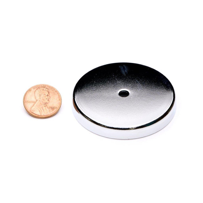 Ceramic Round Magnet Assembly 2.03" Diameter x 0.313" H - Grade C8, Nickel plated finish