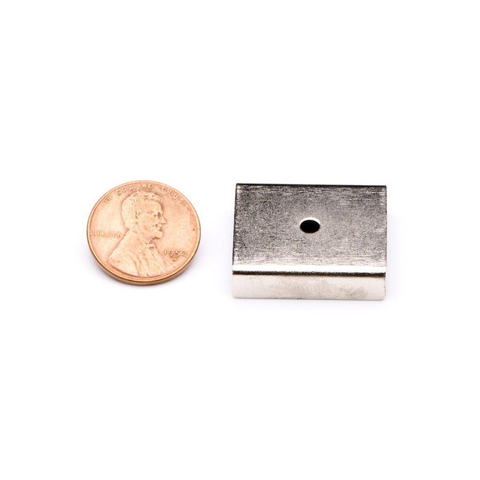Ceramic Rectangular Magnet Assembly 0.25" H x 0.88" W x 1" L - Grade C8, Nickel plated finish